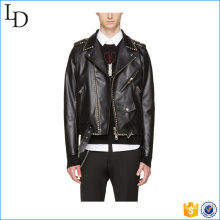 2017 Wholesale design slim fit men leather jacket with low price pu jacket
